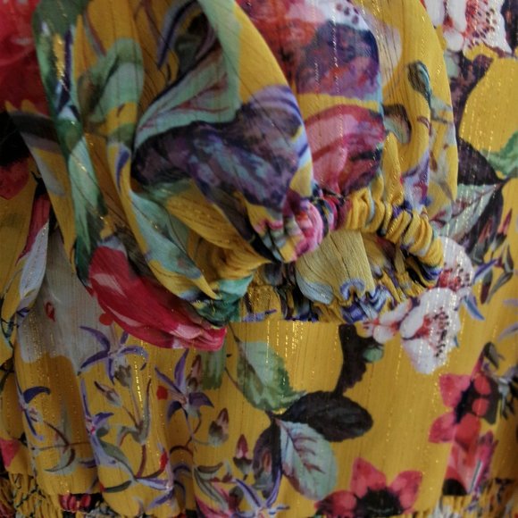 Like New INC Long Semi Sheer Sleeve Floral Print Surplice Blouse Top XL  0X 14 - Picture 13 of 15